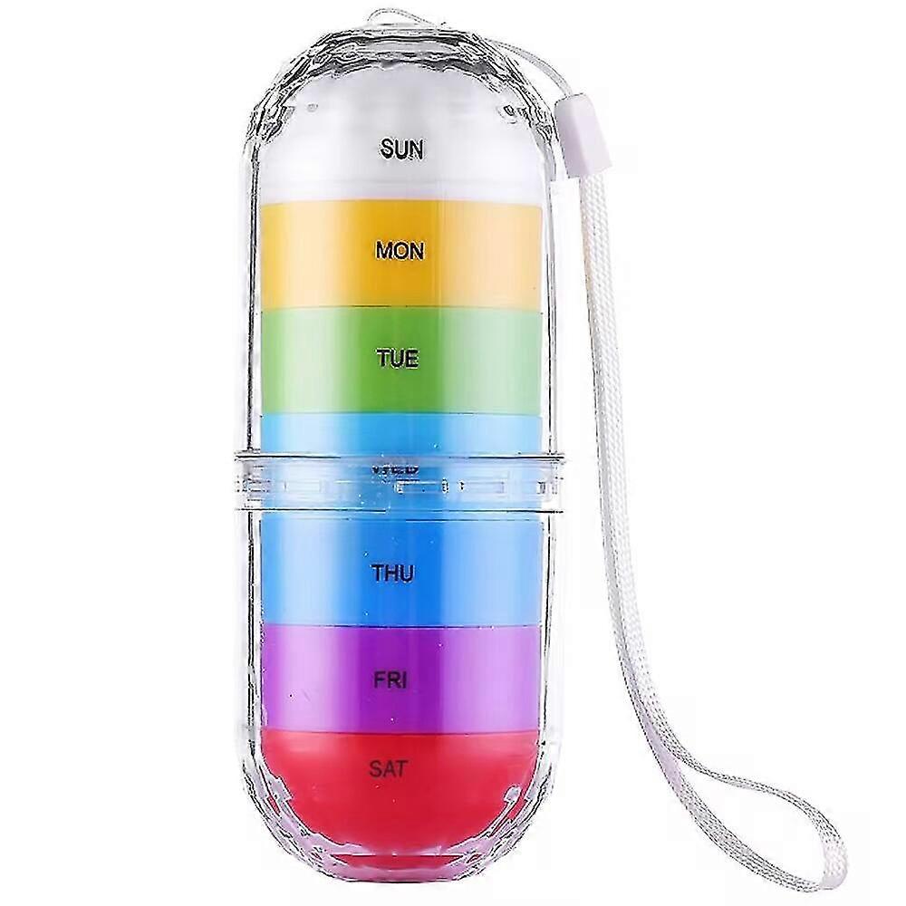 7 Günlük Su Geçirmez Hap Düzenleyici Kutusu Tower Box İlaç Planlayıcı Kutusu (Yedi Günlük Haftalık Seyahat Kabı) İlaç, Vitamin Tutucu Düzenleyici Hap Kutusu