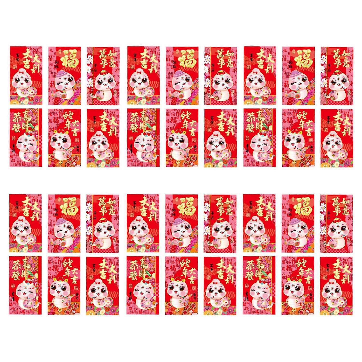 36 Pcs Chinese Red Envelopes 2025 Lucky Money Envelopes Year of The Snake Red Packets for Spring