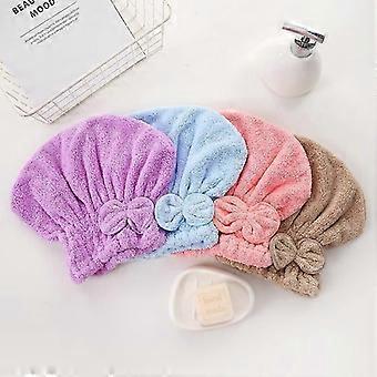Mikrofaser Haartrocknung Handtücher Kopfwickel mit Schleife Knoten Duschhaube Haar Turban HaarWrap Badekappe Für lockiges langes und nasses Haar Geschenk für Frauen 3er Pack