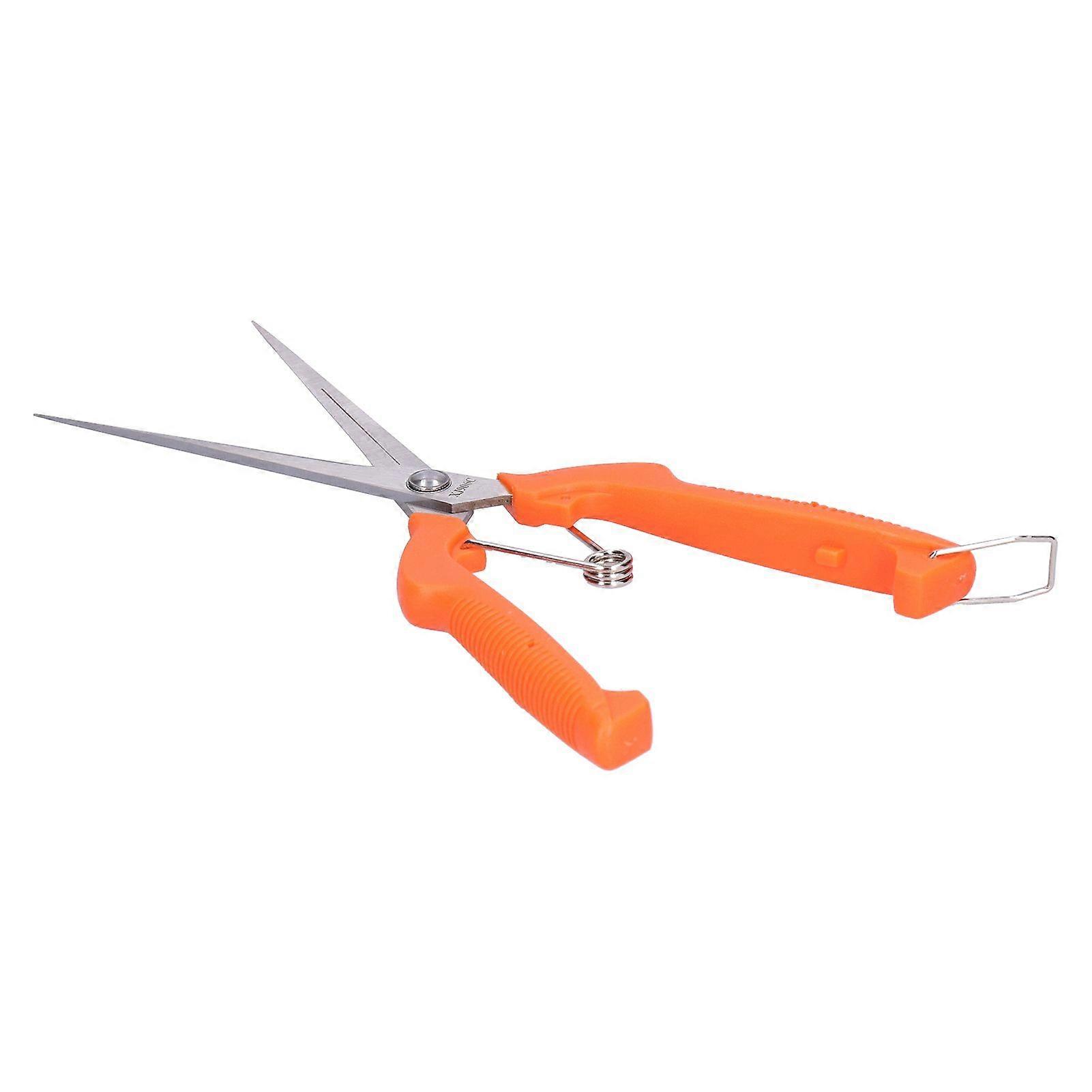 Orange Garden Shears Long Handle Fruit Picking Scissors for Arranging Flowers Pruning Plants