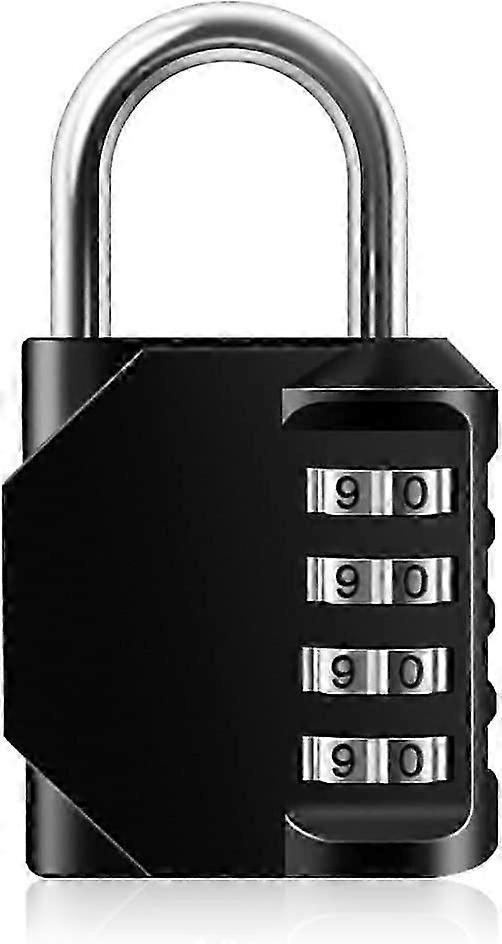 1 Piece Indoor Locker 4 Digits Rugged Weatherproof Padlock Black