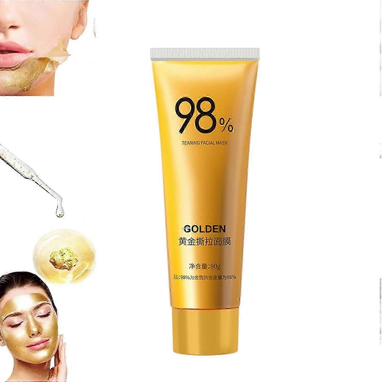 قناع تقشير الذهب ، قناع تقشير رقائق الذهب بنسبة 98.4٪ ، قناع تقشير رقائق الذهب ، قناع الوجه بالذهب عيار 24 قيراط ، قناع رفع التجاعيد المضاد للشيخوخة ، يقلل من الخطوط الدقيقة