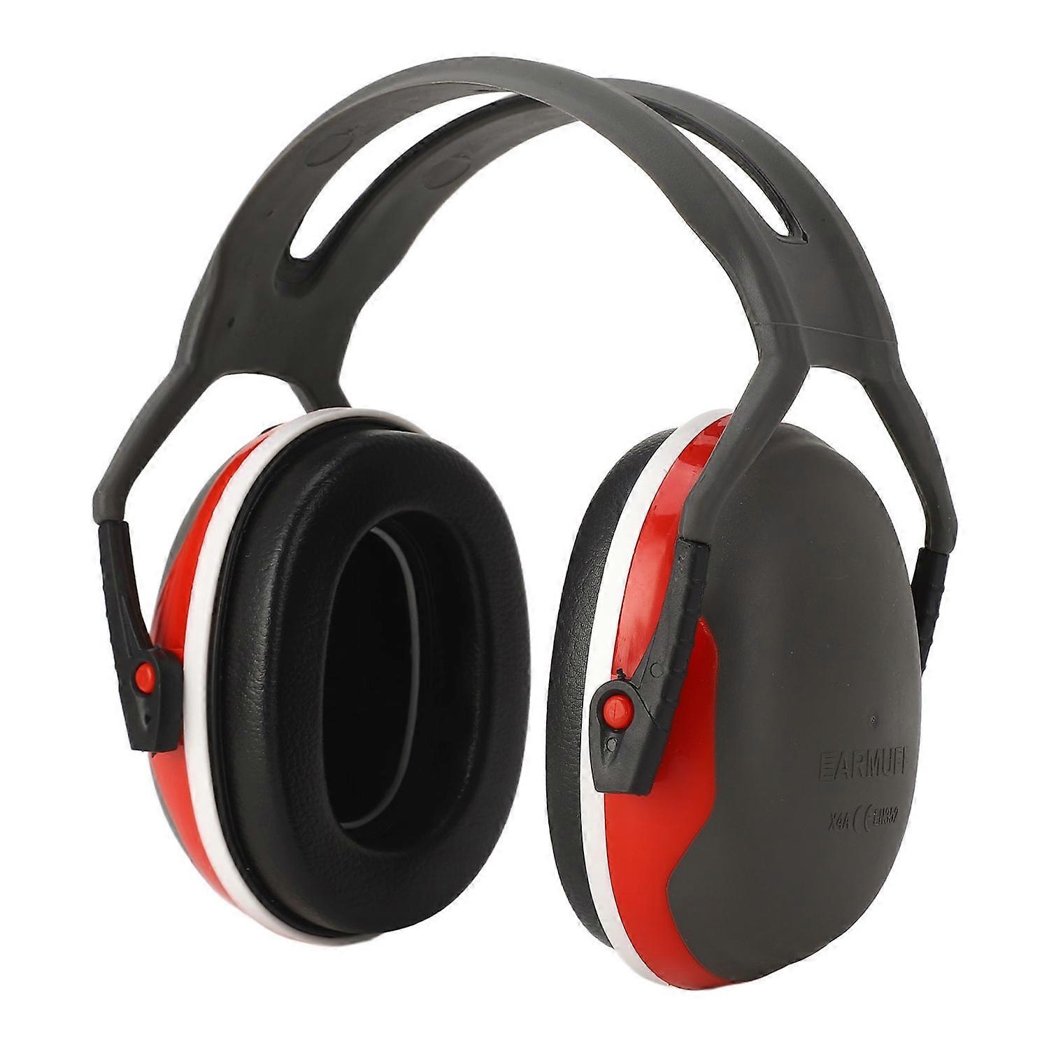 Noise Reduction Safety Ear Muff Foldable Noise Cancelling Earmuff for Sleeping Working Red