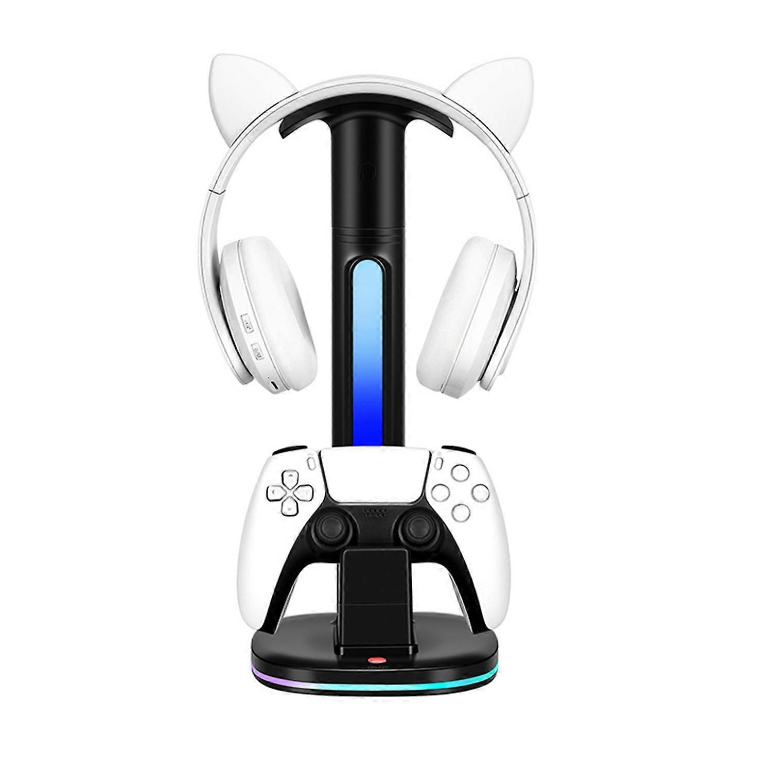 Charging Dock Station with Headsets Storage Rack Vertical Single Charger Station Dock for PS5
