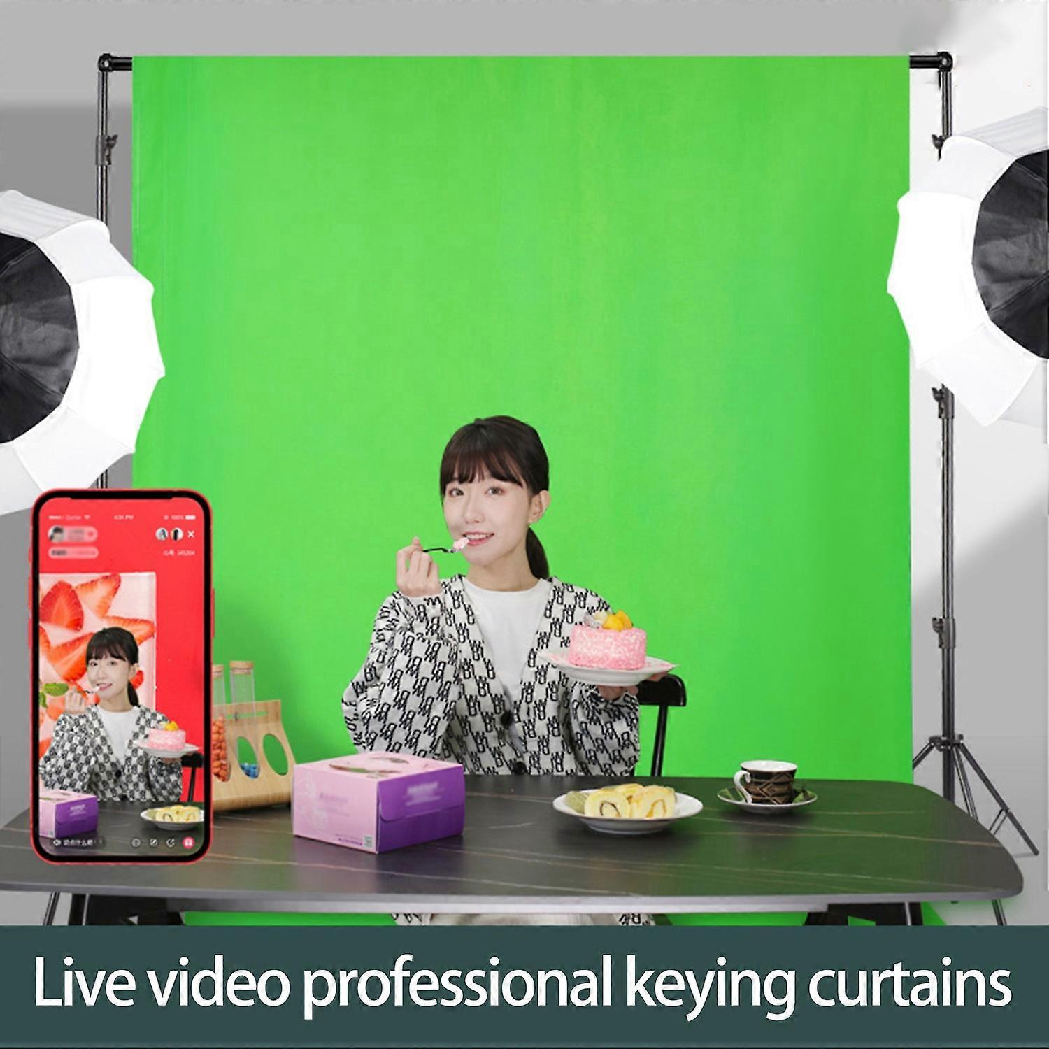 Green Screen Backdrop Soft Opaque Double Thickness Non-fading Washable Short Video Props Vertical