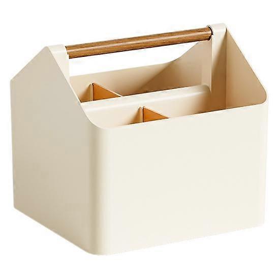 Box Large Capacity with 4 Compartments Desktop Storage Multifunctional Makeup Organizer Box Reusable Office