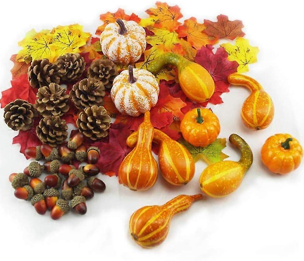 Mini Pumpkins Acorns Artificial Vegetables Artificial Leaves Pumpkin Decoration Simulation Pumpkin Fake Pumpkin Autumn Decoration Silk Maple Leaf, Pin