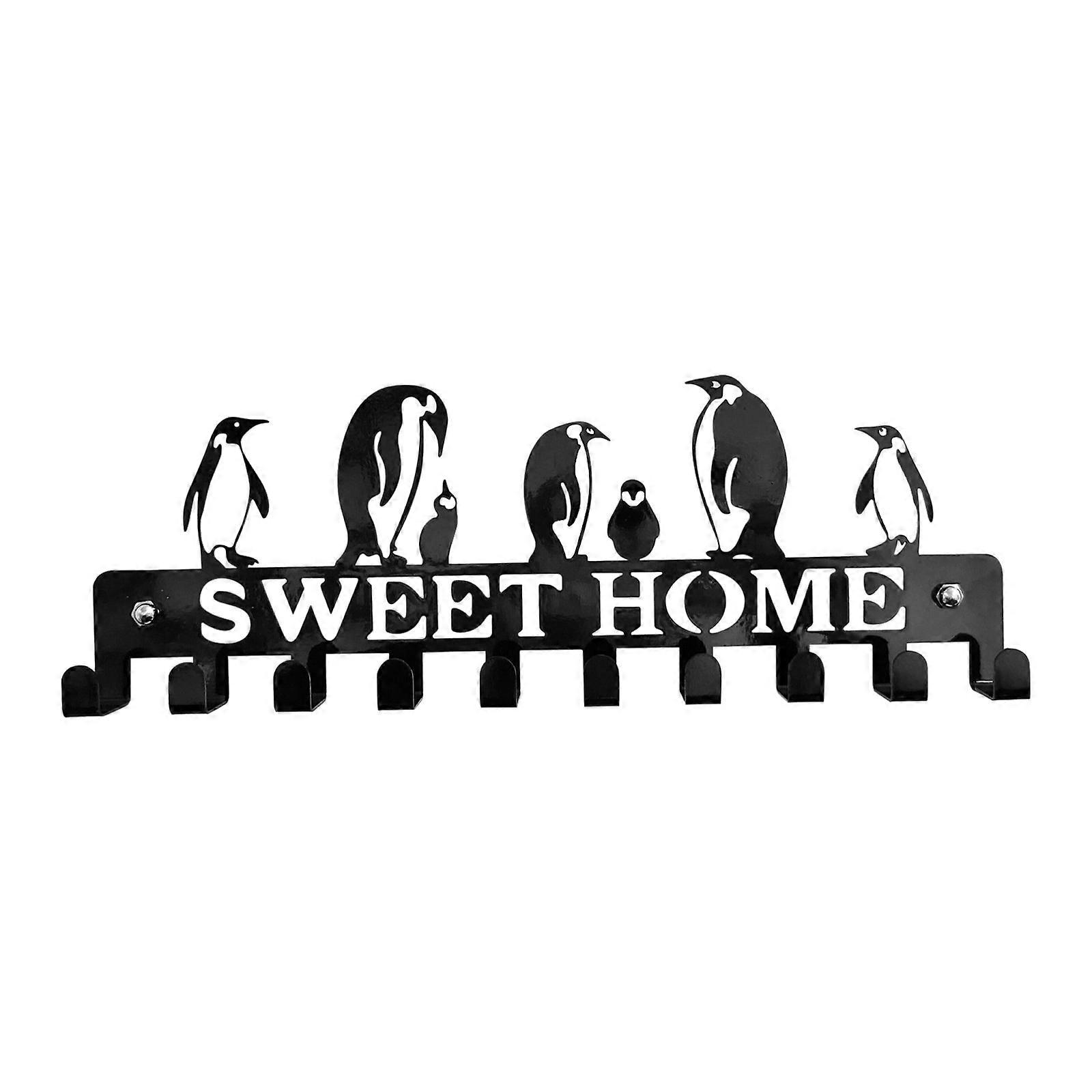 Iron Penguin Hook - Letter  Key Storage, Towel Hook