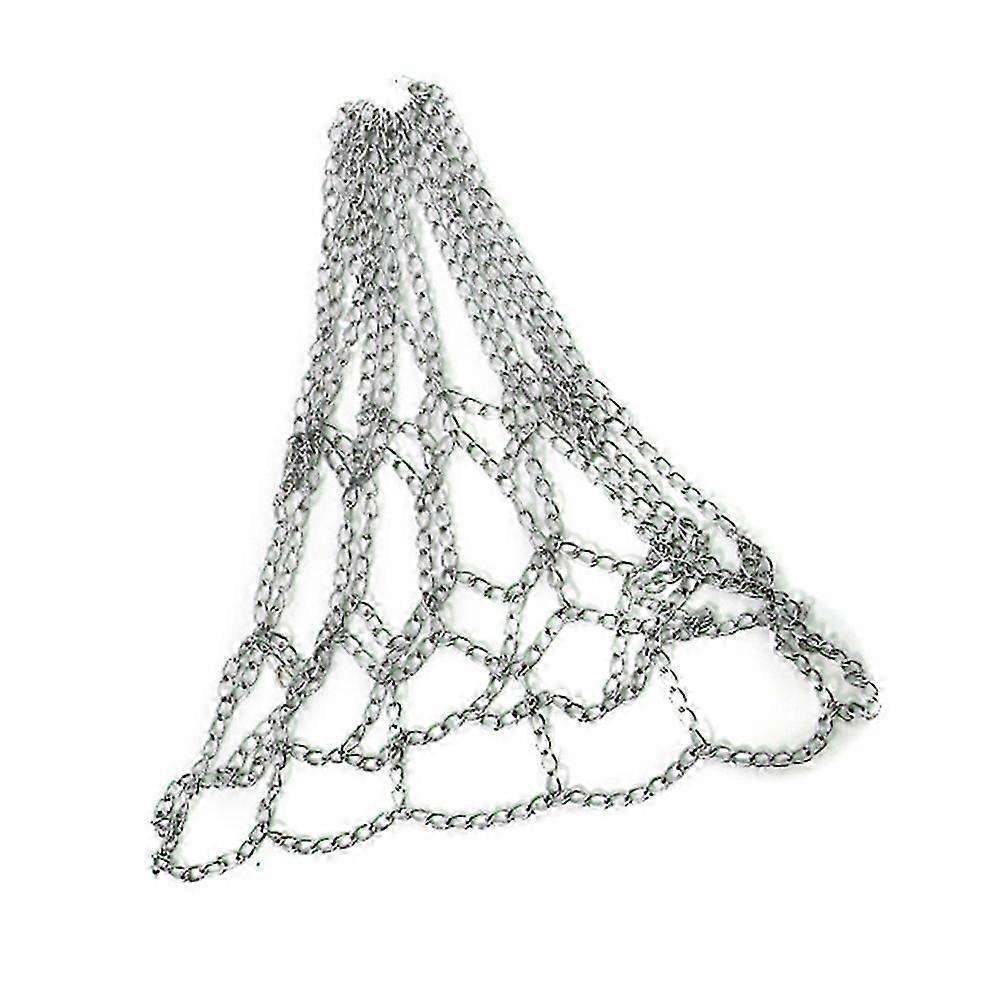 Sport Iron Chain Basketball Net Utendørs 12 Standard Heavy Duty Basketball Mål erstatning Net, Silv