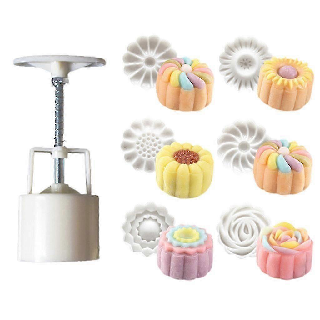 Κυκλικό λουλούδι Mooncake καλούπια σετ, Mooncake Διακόσμηση