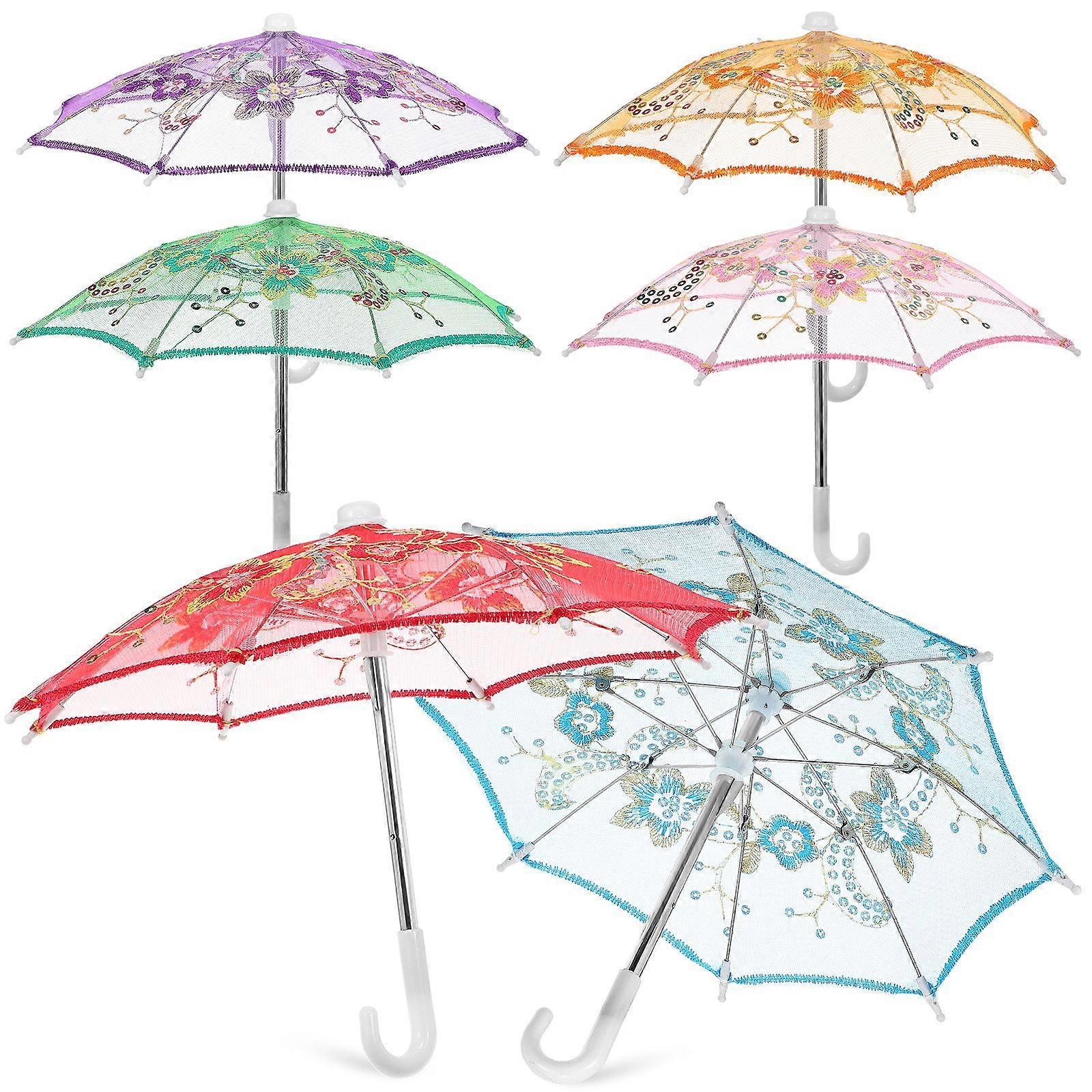 6 Pcs Lace Umbrellas Tiny Umbrella Decorative Umbrella Wedding Umbrellas Performance Photo Props