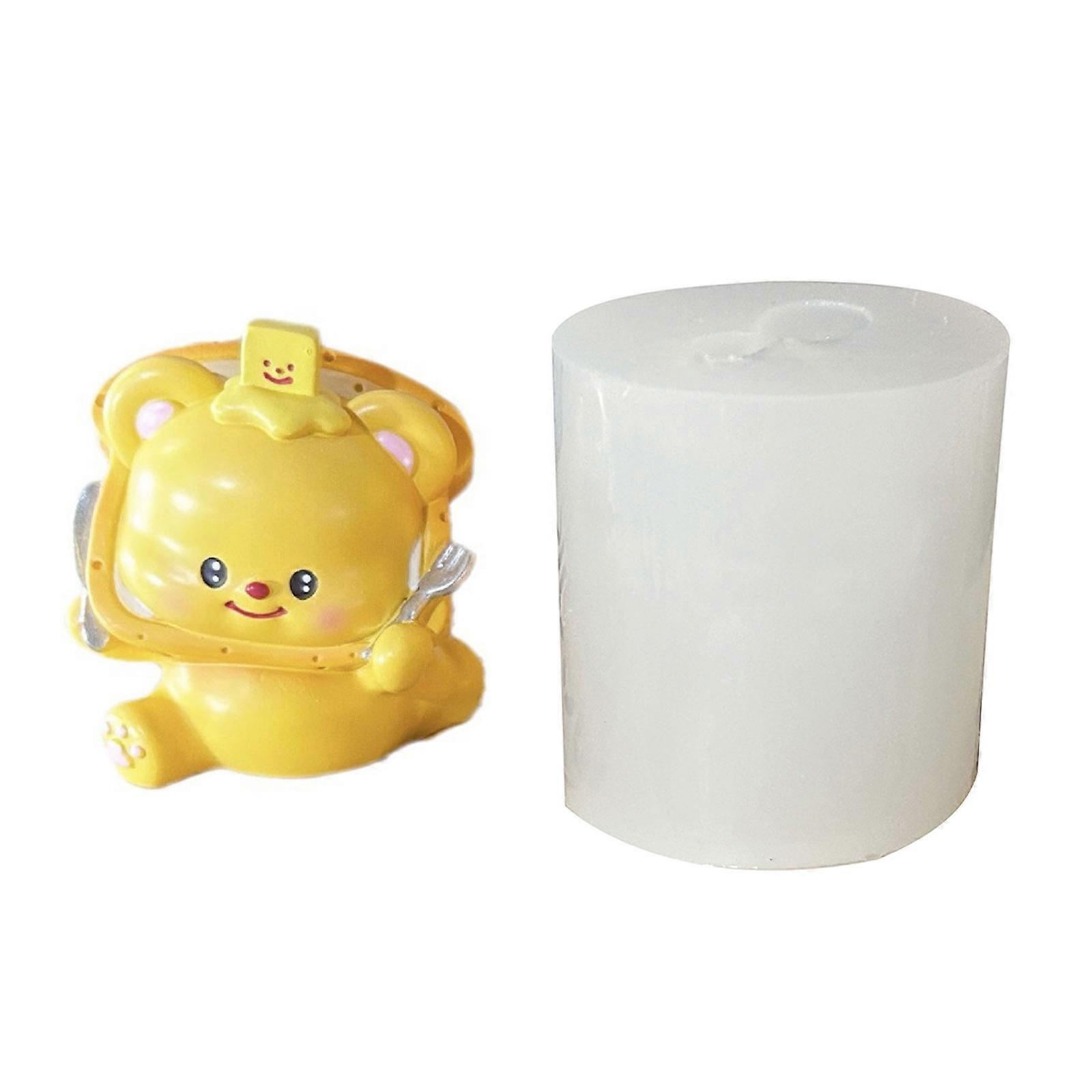 3D Bear Figurine Silicone Candle Molds Animal Statue Silicone Molds for Epoxy Resin Candle Making Gypsum Decoration