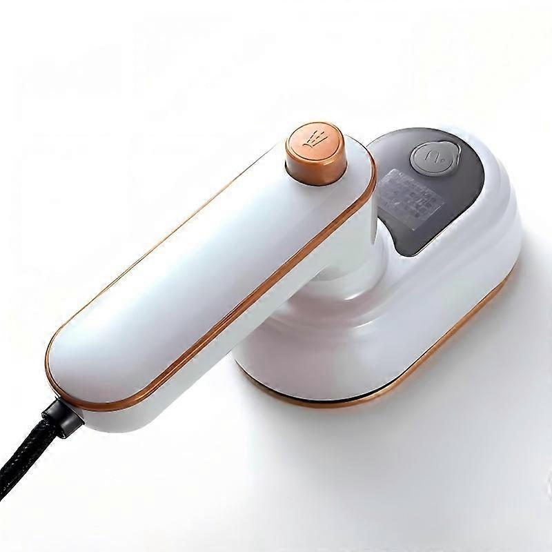 Beige Mini Handheld Electric Steam Iron for Travel, Compact Size, Fast Heating, Ideal for Clothes and Garments