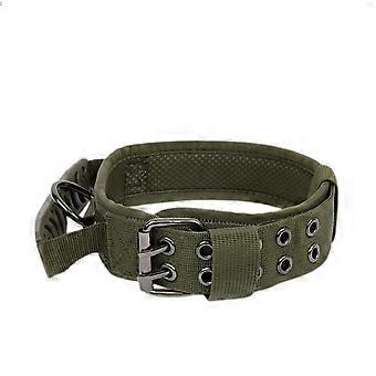 Dog Collar with Handle-Tactical Collar for Small Medium Large Breeds-Rottweiler Reflective Collar with Two PatchesL