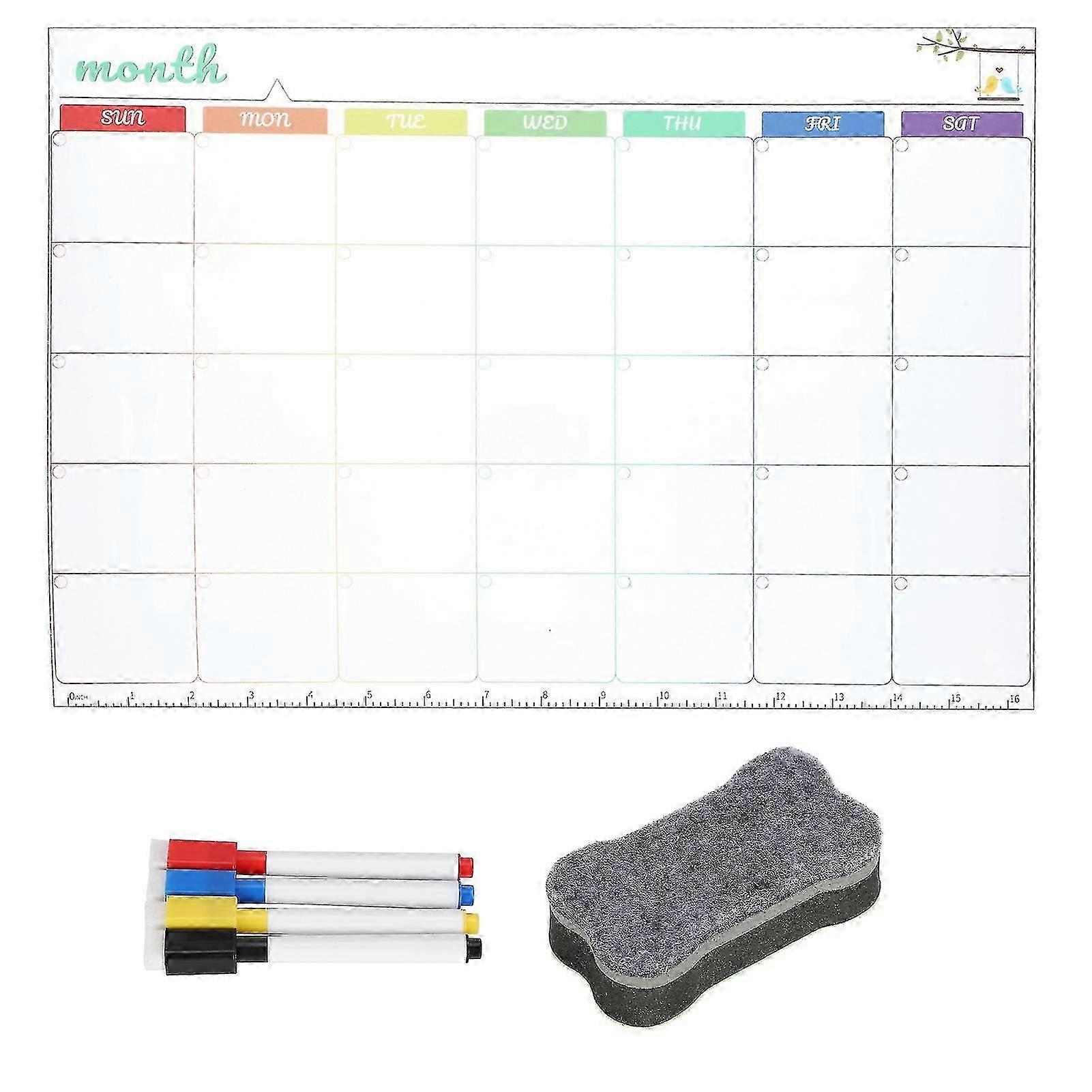 לוח לבן מתכנן ארוחות מגנטי לשימוש חוזר עם עט מחיקה יבשה למקרר