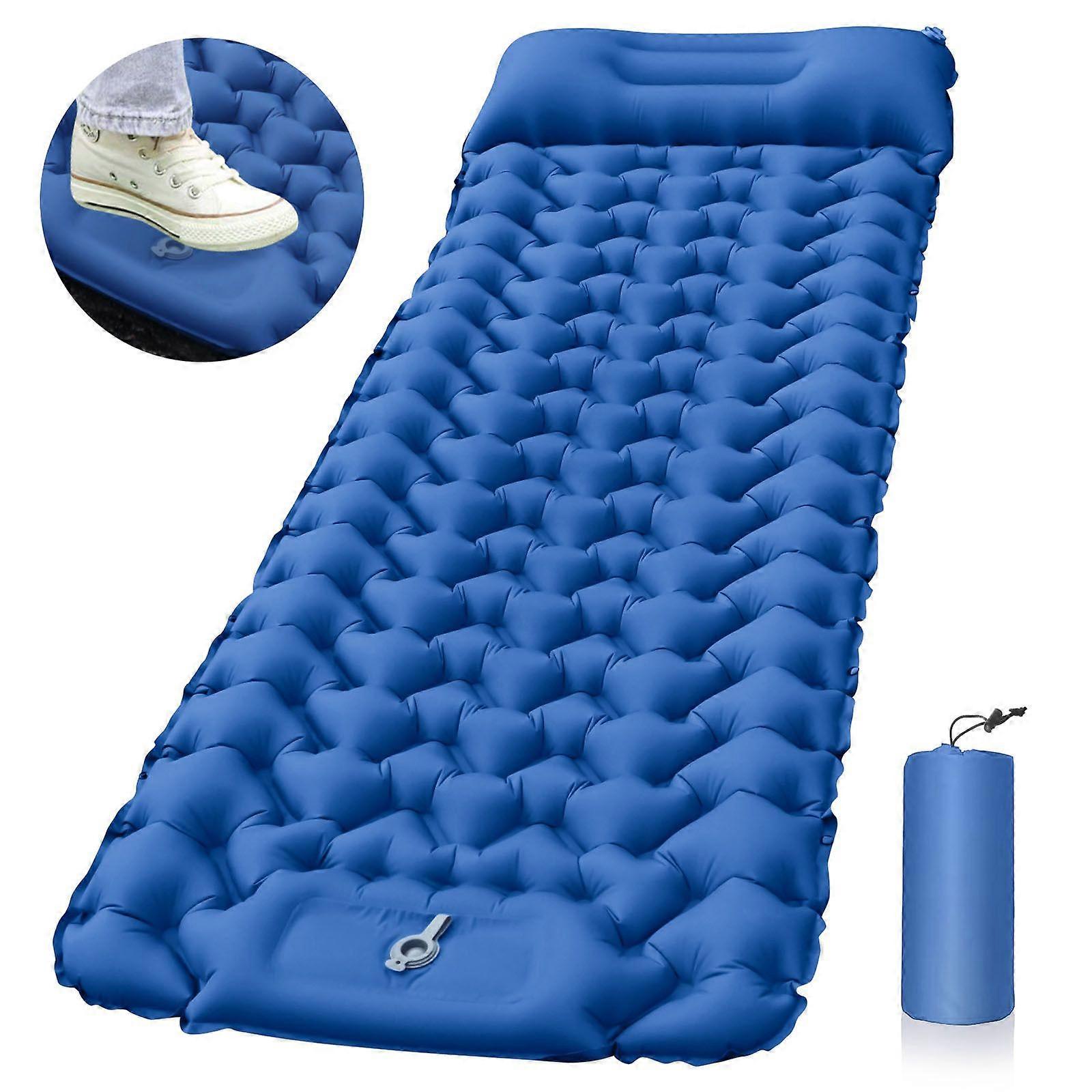 Sleeping Pad - Ultralight Inflatable Sleeping Pad with Built-in Foot Pump, Durable Compact Waterproof Camping Air Mattress for Camping, Backpacking, H