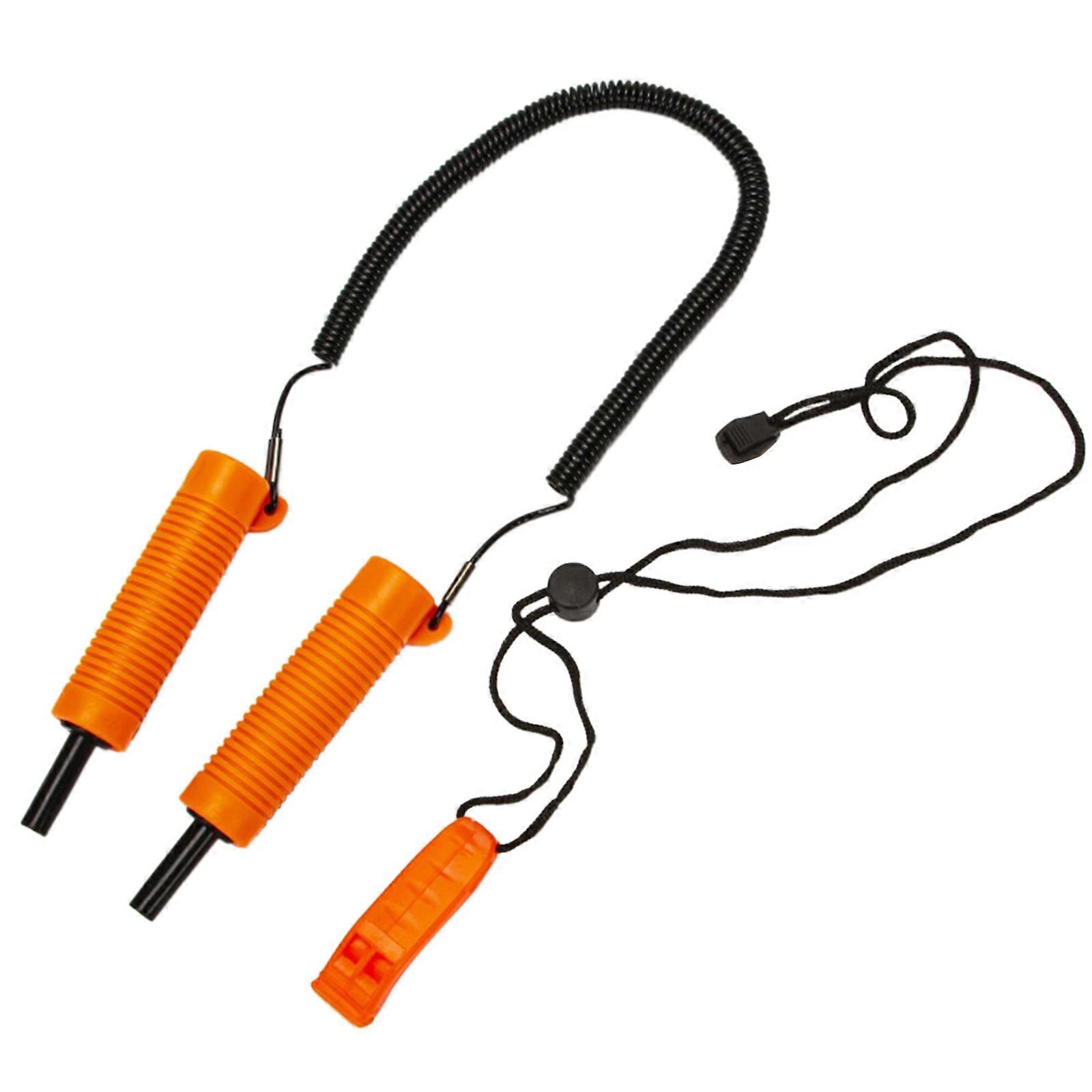 Piccozza da ghiaccio retrattile con fischietti Piccozza di sicurezza da pesca flessibile Attrezzatura di emergenza portatile per slitte da pattinaggio Camminare sul ghiaccio arancione