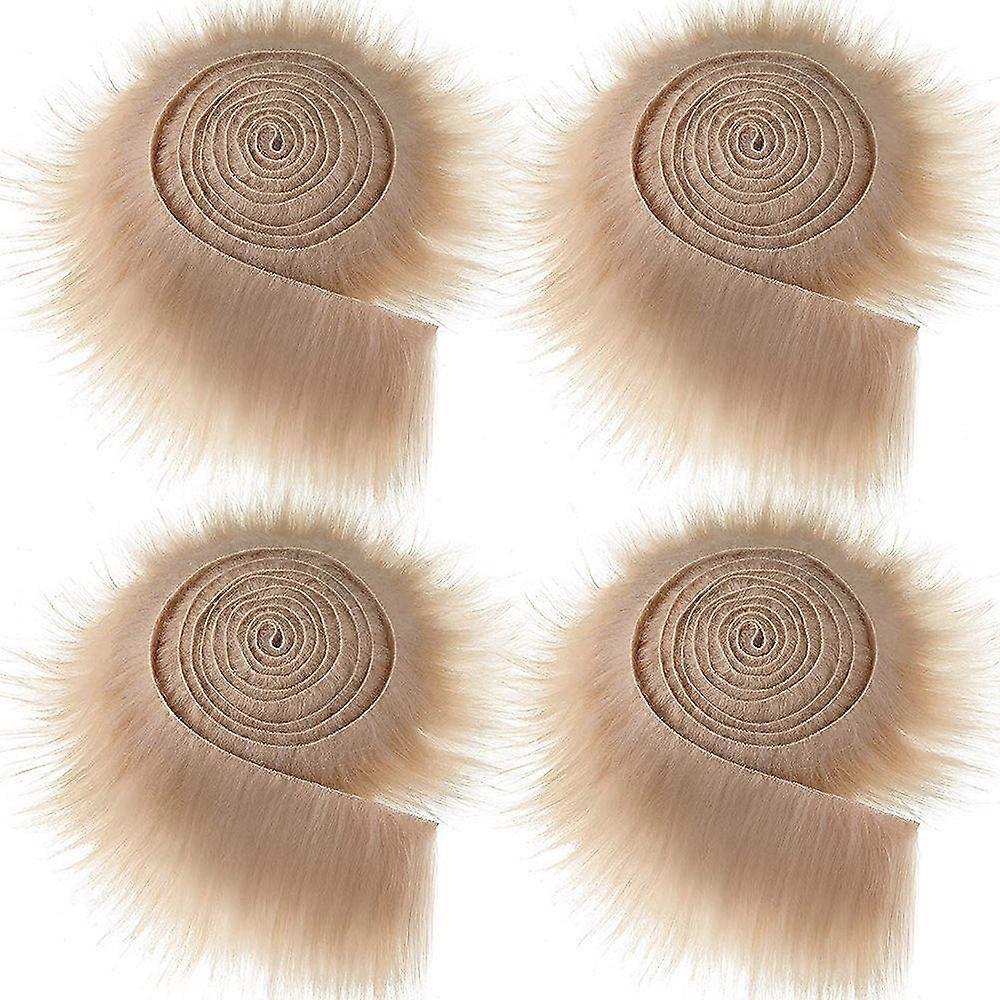 Soft Winter Costume Plush Fur Stripe Long Plush Fur Fabric Trim Fabric Roll Faux Fur Ribbon Tapes