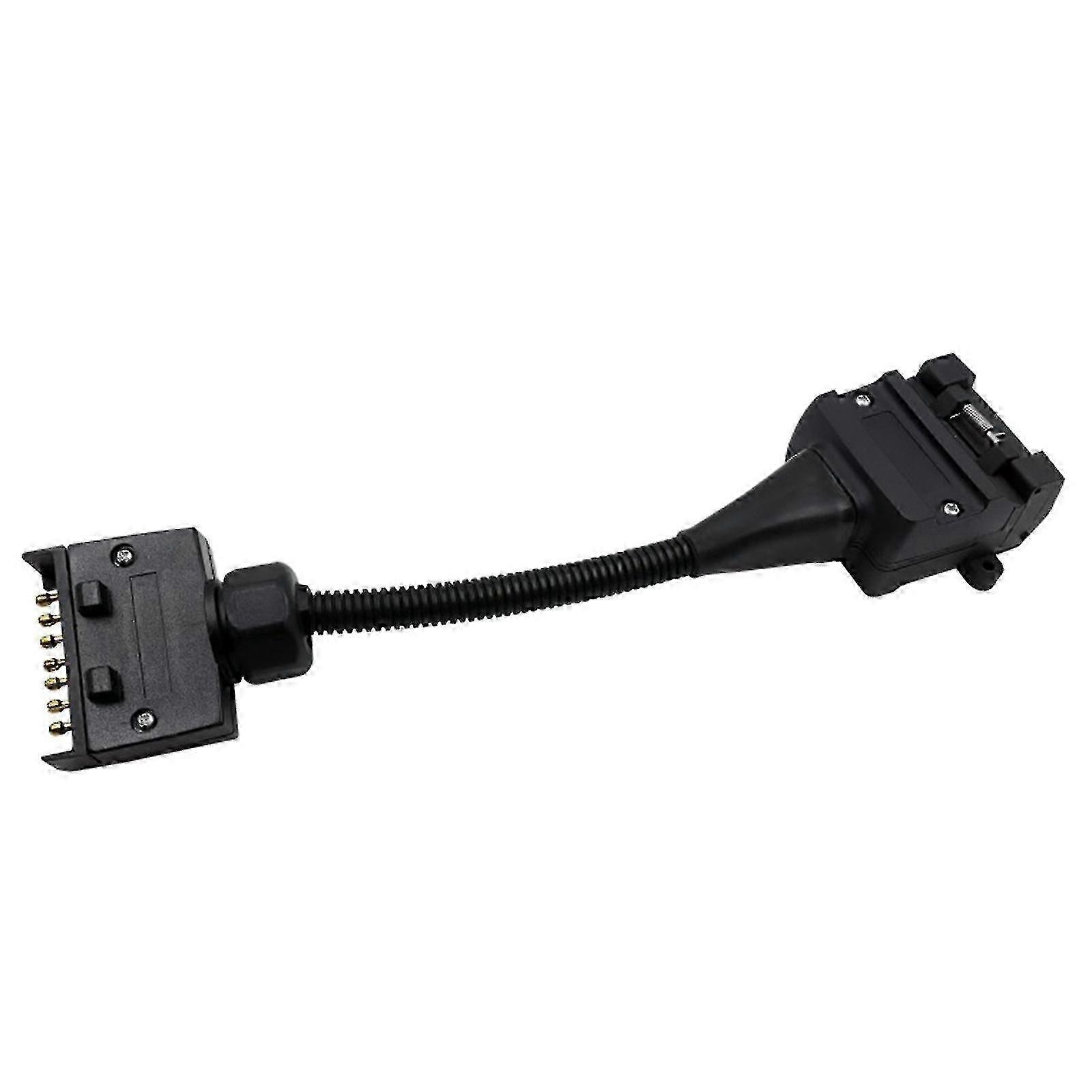 Waterproof 12 Pin Socket to 7 Pin Flat Plug Trailer Connector for European Models