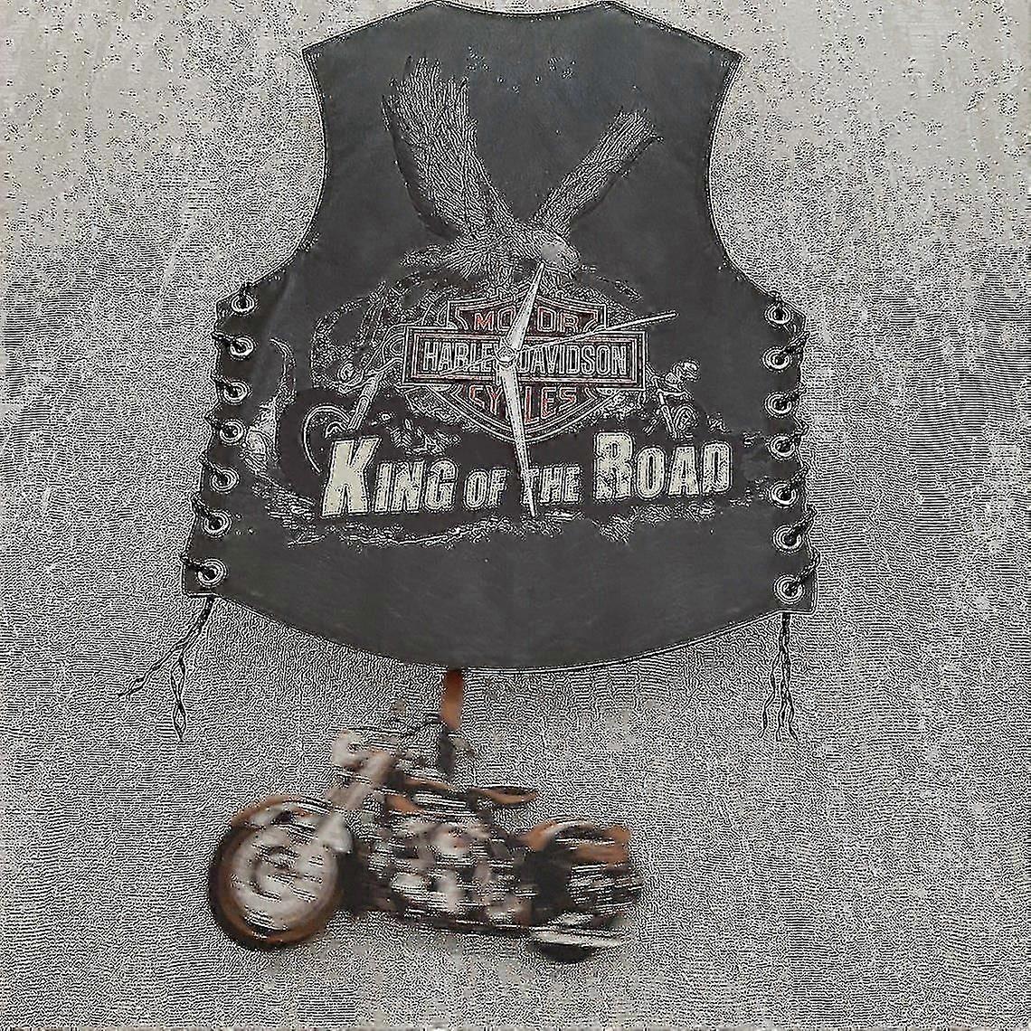 Motorcycle Wooden Wall Clock, Harley Pendulum Swing Clock, Cafe Home Decor