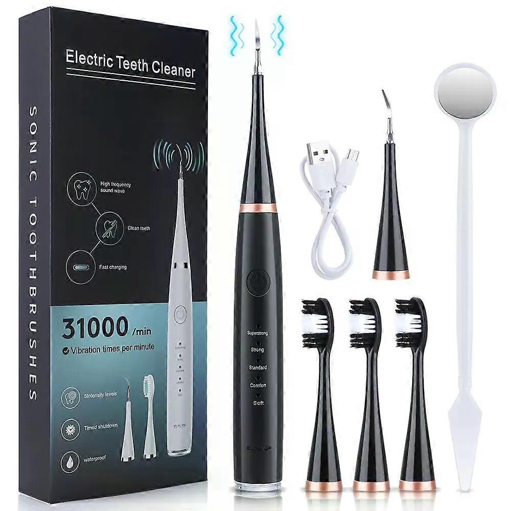 1PC High-frequency ultrasonic 6-in-1 electric toothbrush set Portable tartar removal dental cosmetic device