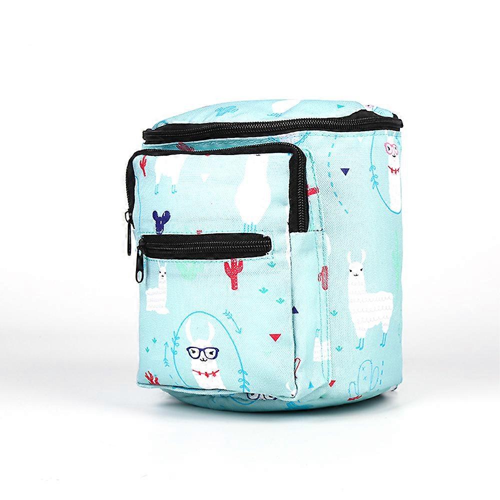 Multipurpose Insulated Lunch Bag With Cute Llama Pattern, Portable Aluminium Foil Lining, Leakproof Easy Clean Soft Padded Handles, Smooth Dual