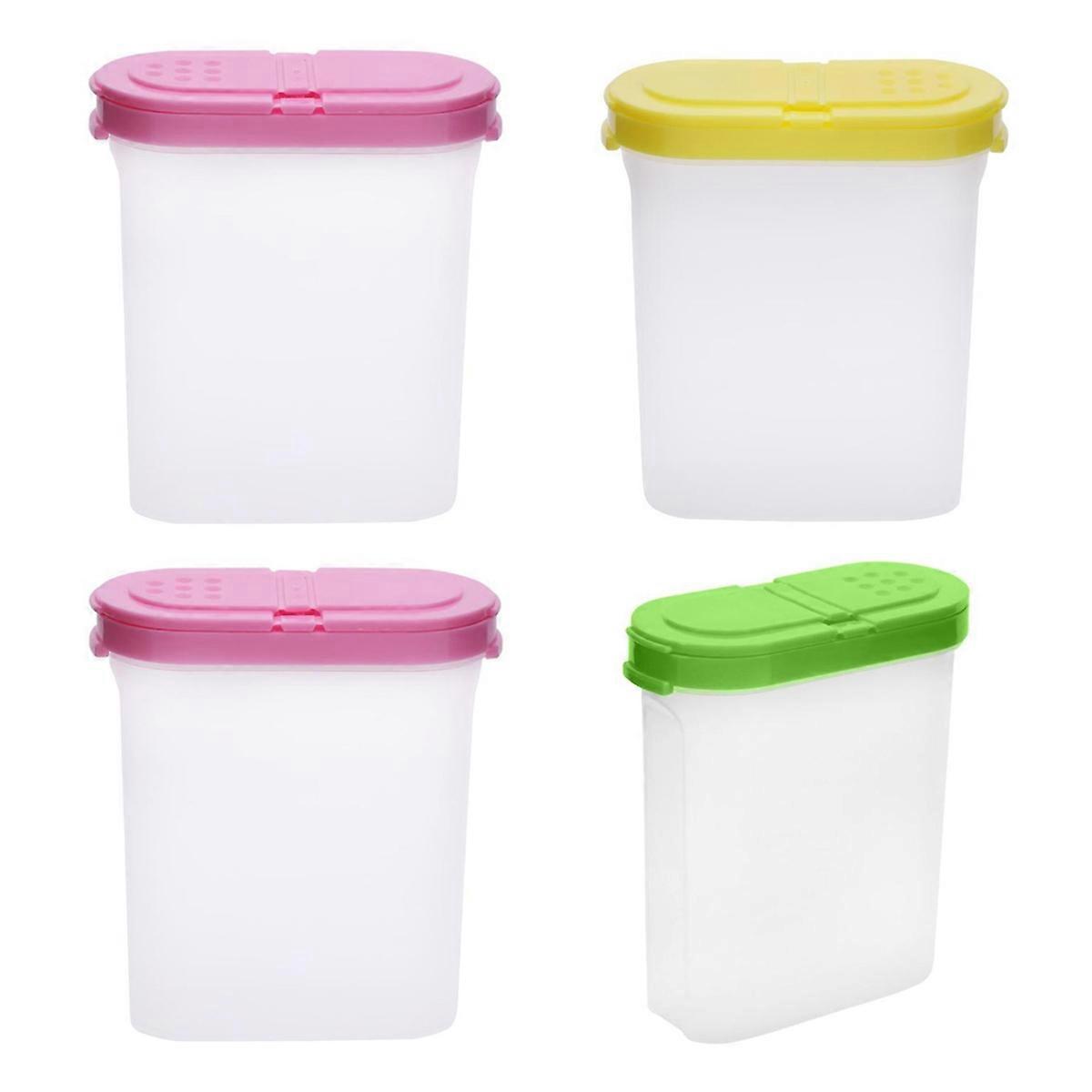 Spice box storage box for large and small spices, with practical spice bottles, made of BPA-free plastic sealed storage jars (4 small per pack)