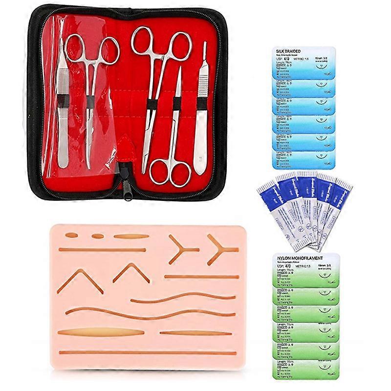 Complete Suture Kit for Students,Including Silicone Suture Pad and Suture Tool Practice Suture Kit f