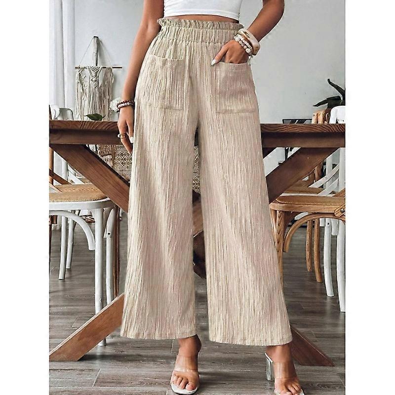 Women's solid color casual straight leg pants
