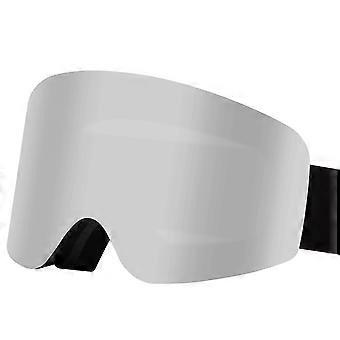 Occhiali da sci a doppio strato, occhiali da snowboard magnetici, protezione UV durevole, occhiali da neve antiappannamento per sport all'aria aperta, montatura nera, giallo l