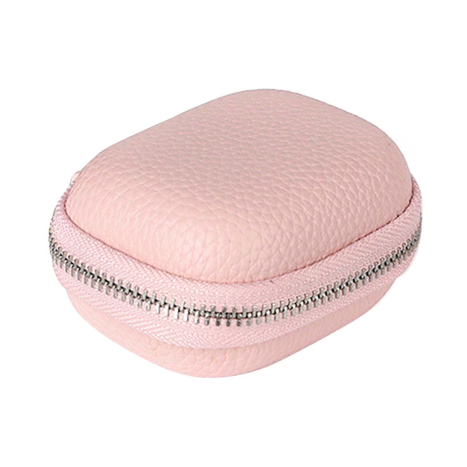 Portable Fingertip Pulse Oximeter Storage Box Carrying Travel Case Bag Organizer Multifunction Hard PU Shell-Accessories Pink