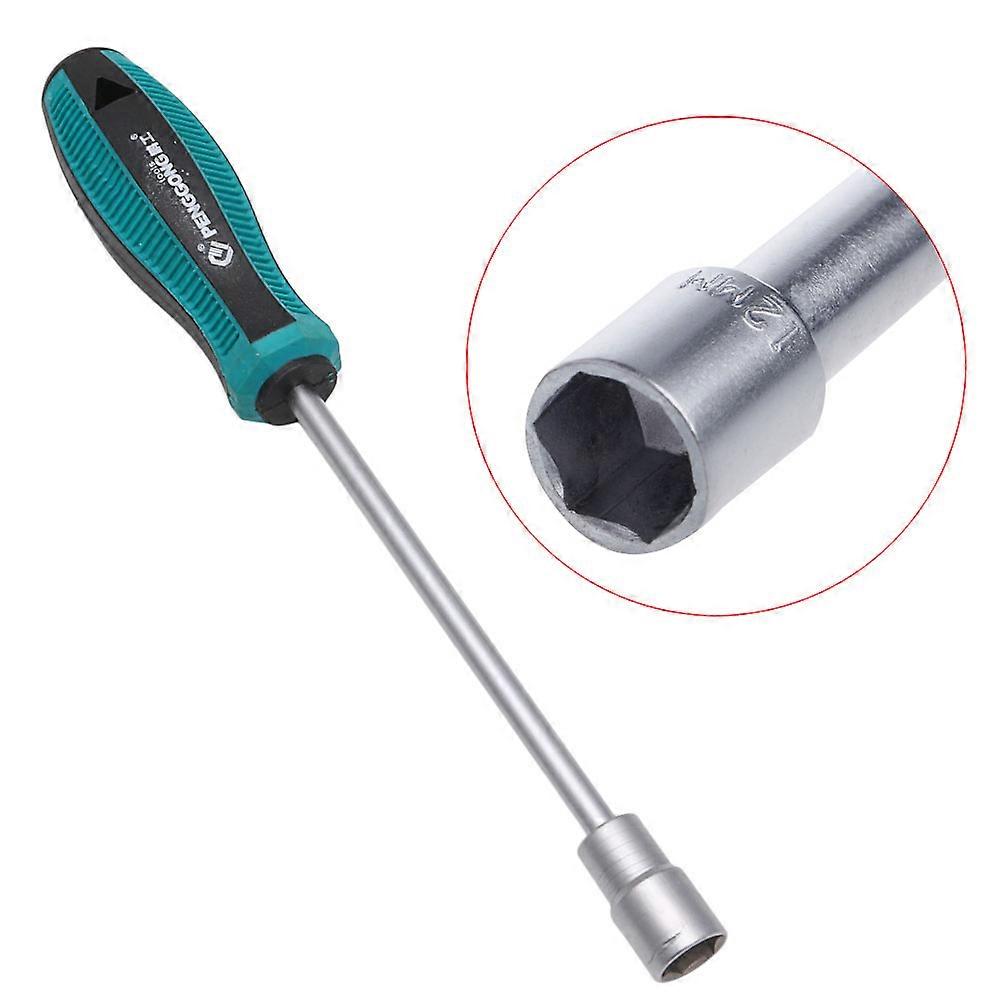 Metal Socket Driver Wrench Screwdriver Hex Nut for Key Nutdriver Hand Tool 12mm White