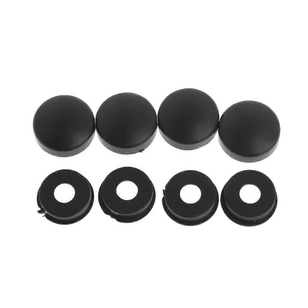 8Pcs Car Truck License Plate Bolts Frame Fixed Fasteners Screws Plastic Nut Cap Security Plate Mounting Screws  Black