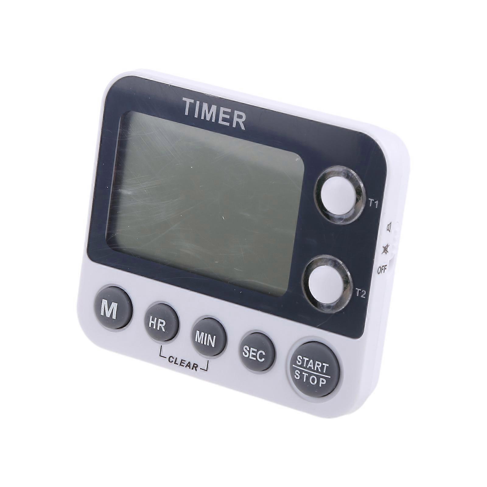 Stopwatch Timer/2 Channels Electronic Track and Field Sports Stopwatch Referee Countdown Alarm Clock Reminder Equipment White