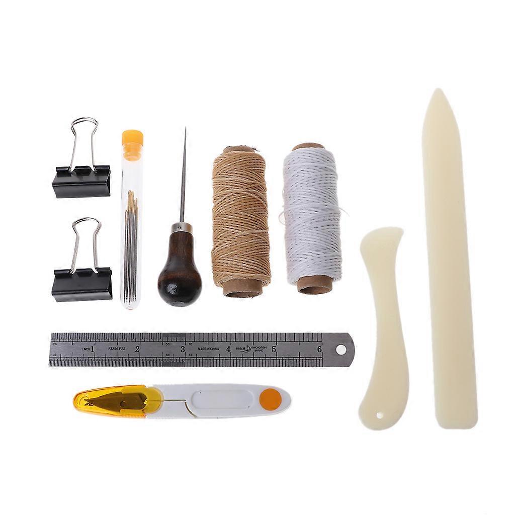 New 16 Pcs Bookbinding Kit Starter Tools Set Bone Folder Paper DIY Crafts Sewing Multi-Colored