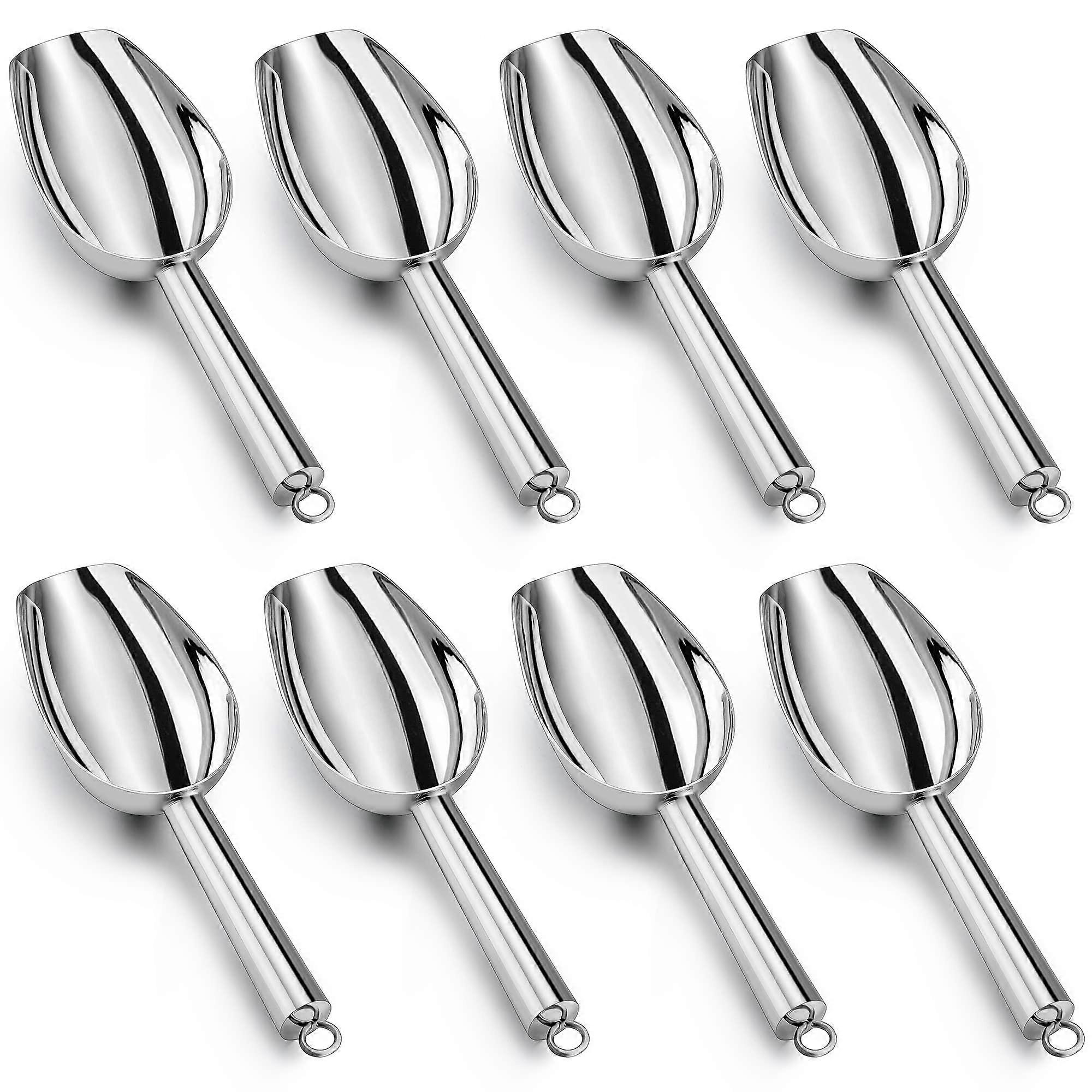 8 Set Small Ice Scoop 3 Ounce for Freezer and Kitchen, Durable Plastic with Easy-Grip Handle for Serving Beverages