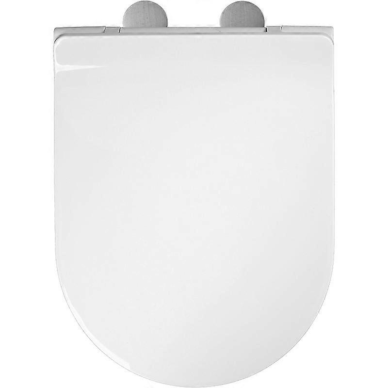 Traditional Toilet Seat for Bathroom Use, Round Design, Durable Plastic, White Color, Easy Installation