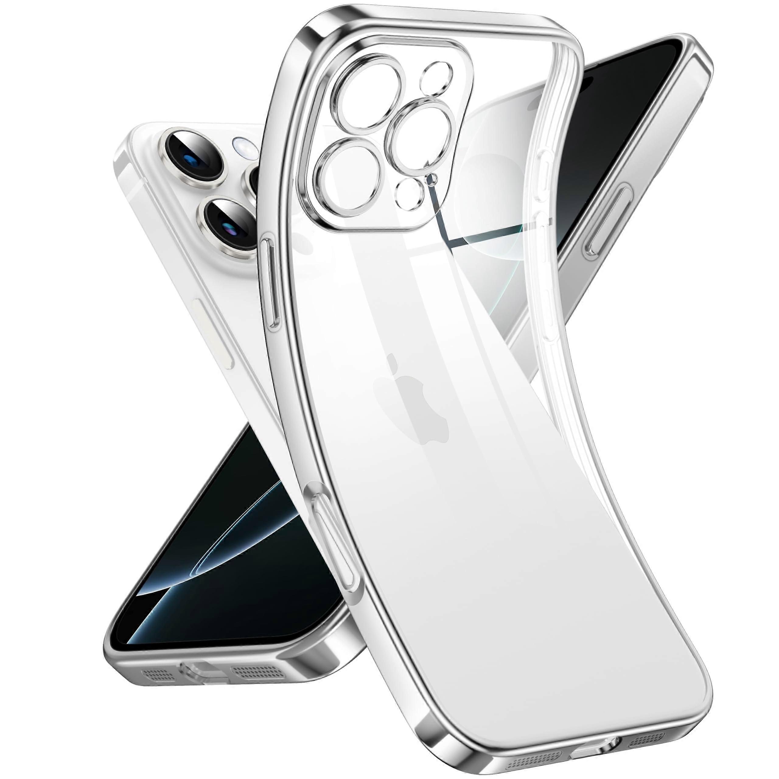 Crystal Clear Case for iPhone 16 Pro Max 6.9", Transparent Shockproof Soft Silicone, Military Grade Drop Tested, No Yellowing, Camera Protection