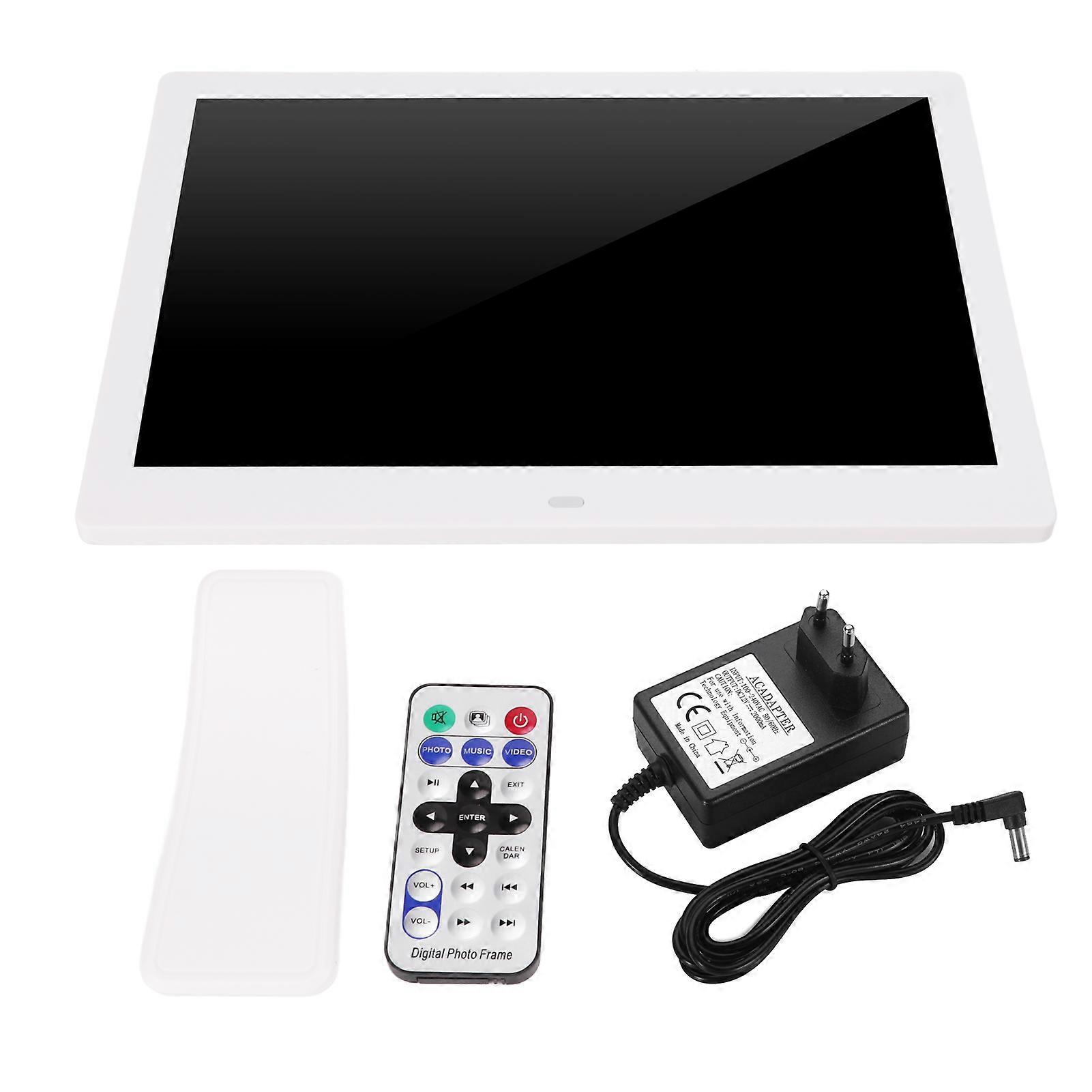 12" Digital Photo Frame | HD Display, Remote Control, MP3/MPEG4 Player, EU Plug