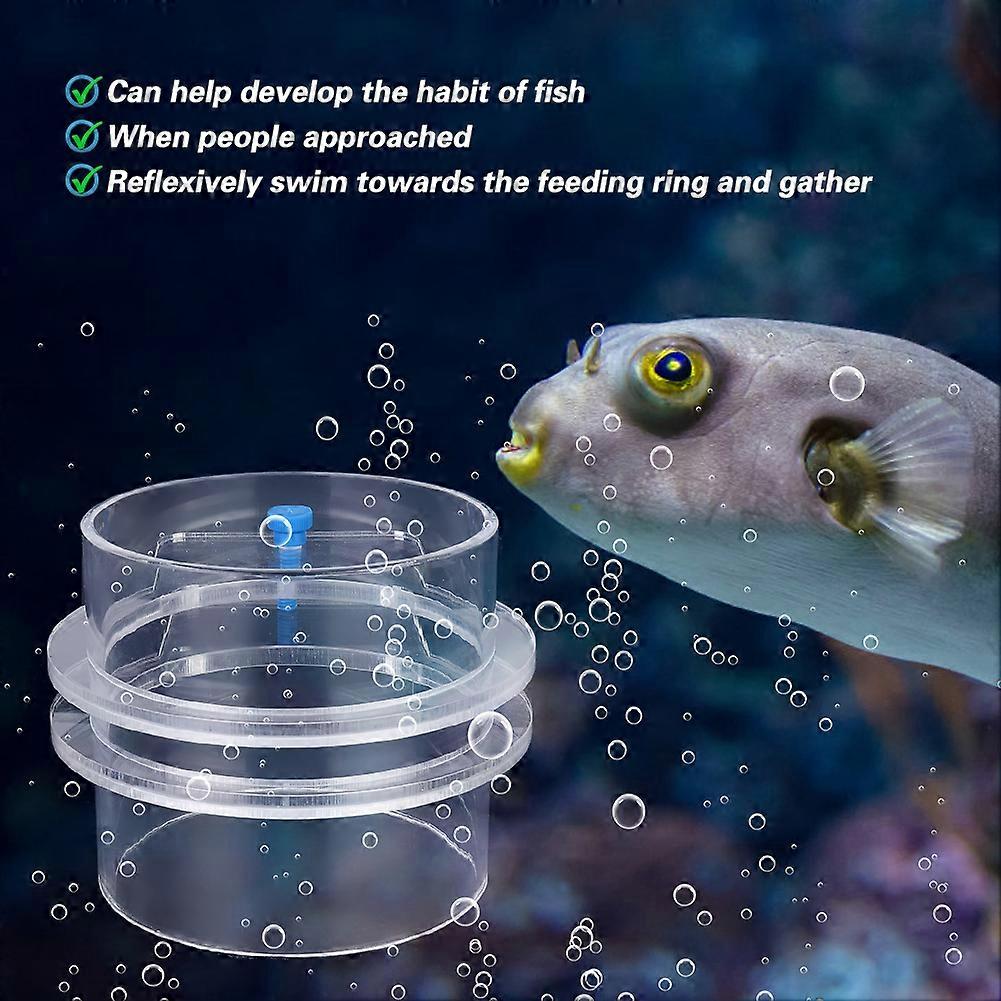 Transparent Acrylic Adjustable Aquarium Fish Feeder Ring 90mm