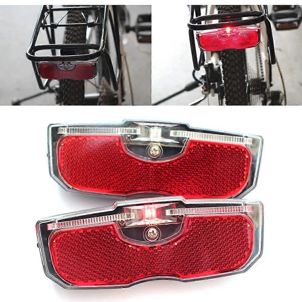 2pcs Bicycle Rear Reflector LED Tail Light for Luggage Rack Compatible with Mountain and Road Bikes