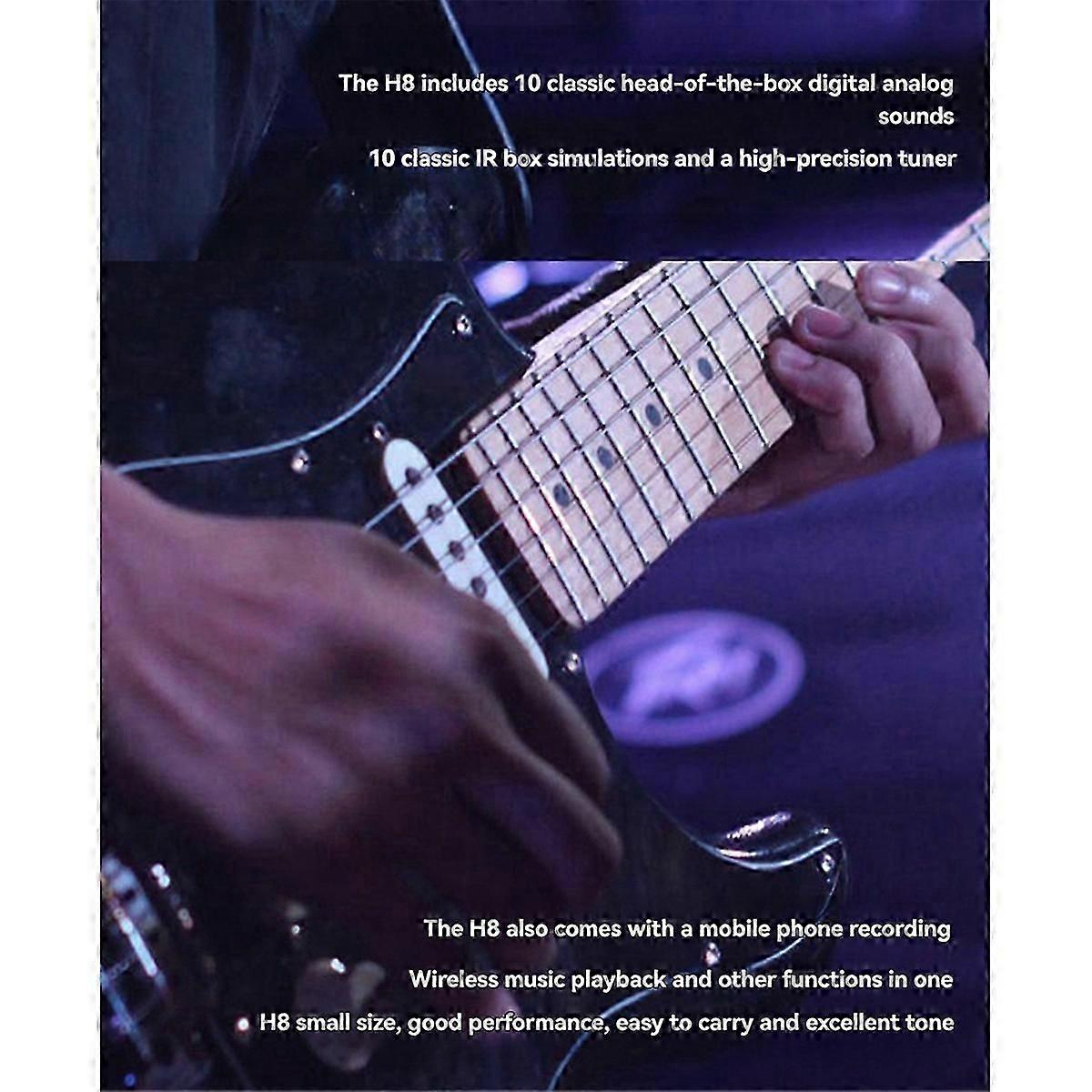 H8 Guitar Mini Tuner Multi-Effects Delay Amplifier Reverb Chorus Overdrive Portable Electric Guitar Amp