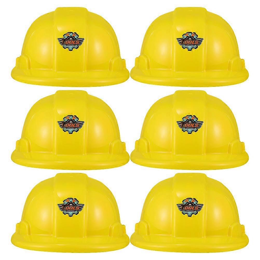 6 قطع حزب البناء القبعات الأطفال القبعات البلاستيكية البناء حزب اللوازم