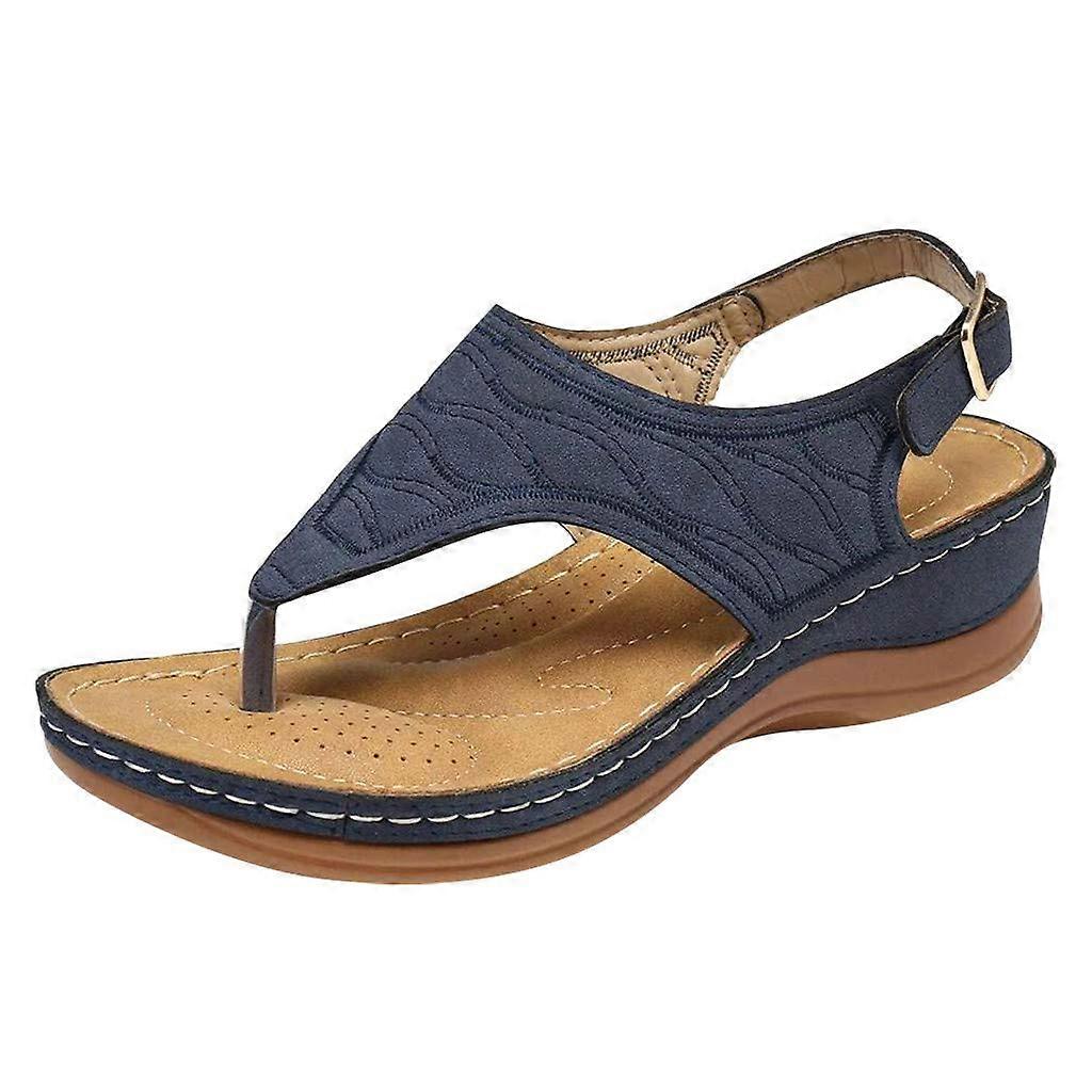 Womens Sandals with Arch Support Wedge Flip Flops Beach Slides Wedge Sandals Wide Width Women's Flip Flops Orthotic Toe Post Women Sandals Orthopedic