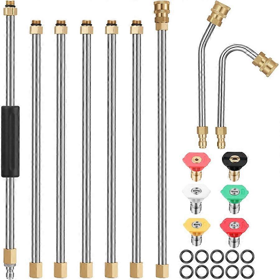7 Pieces Pressure Washer Extension Wands, 6 Pieces Spray Nozzle Tips