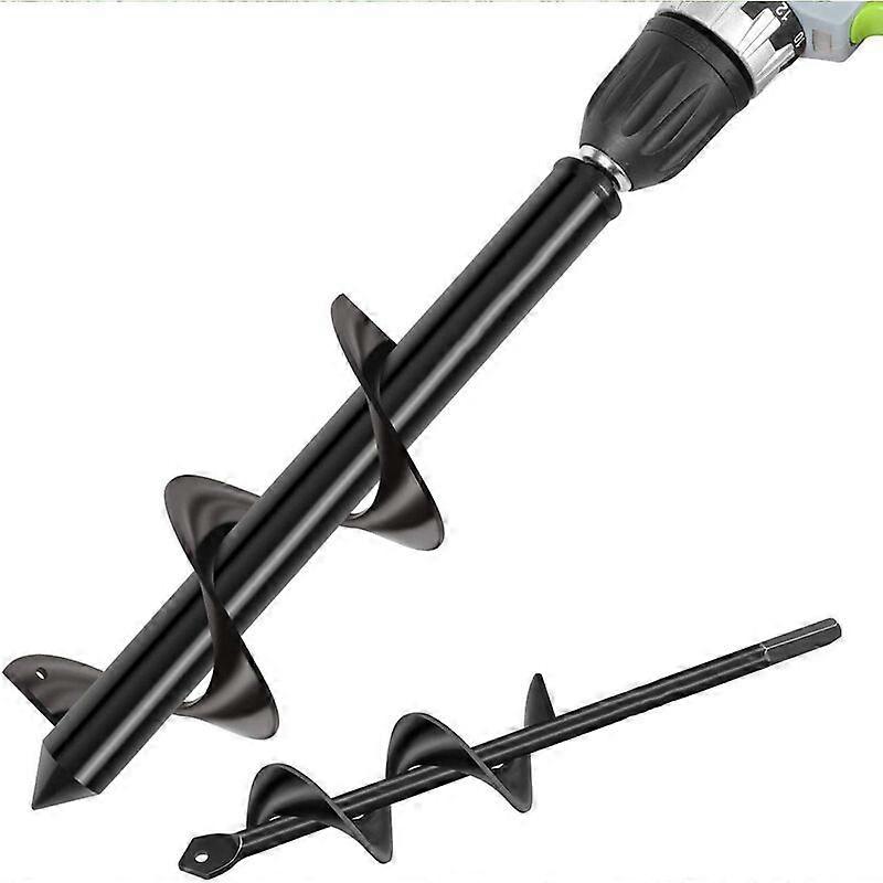 Garden Drill Bit 80 and 40 mm 2 Pieces, Spiral Garden Drill Bits, Practical Planting Tool for Quickly Making Holes and Planting Flowers Trees Shrubs