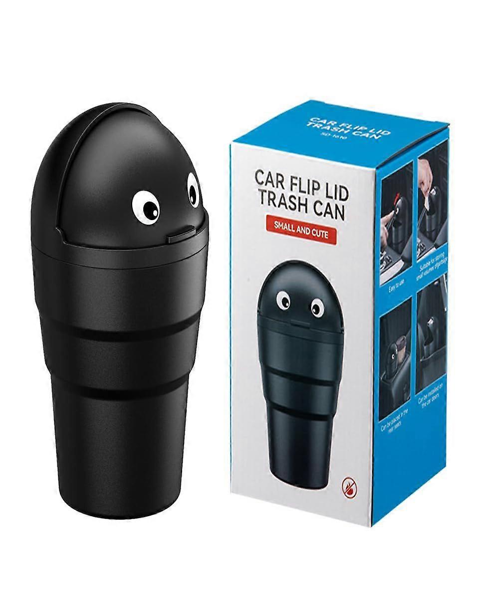 SQCLV Car Trash Can Cup Holder Mini Cute Automotive Garbage Can with Lid,Leakproof Durability Cup Holder Car Trash Jar,Small Flip Lid Car Trash Bin f