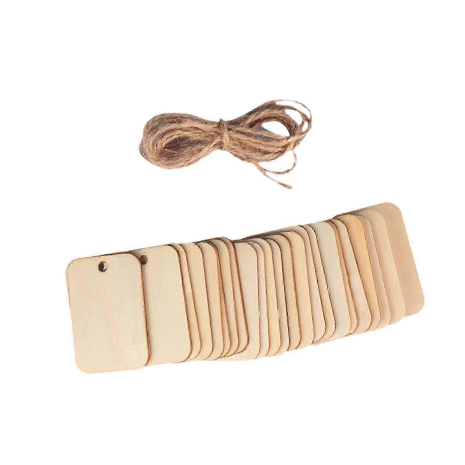 Hanging Decorations with 50x Wooden Tags featuring Holes for Party Craft Projects