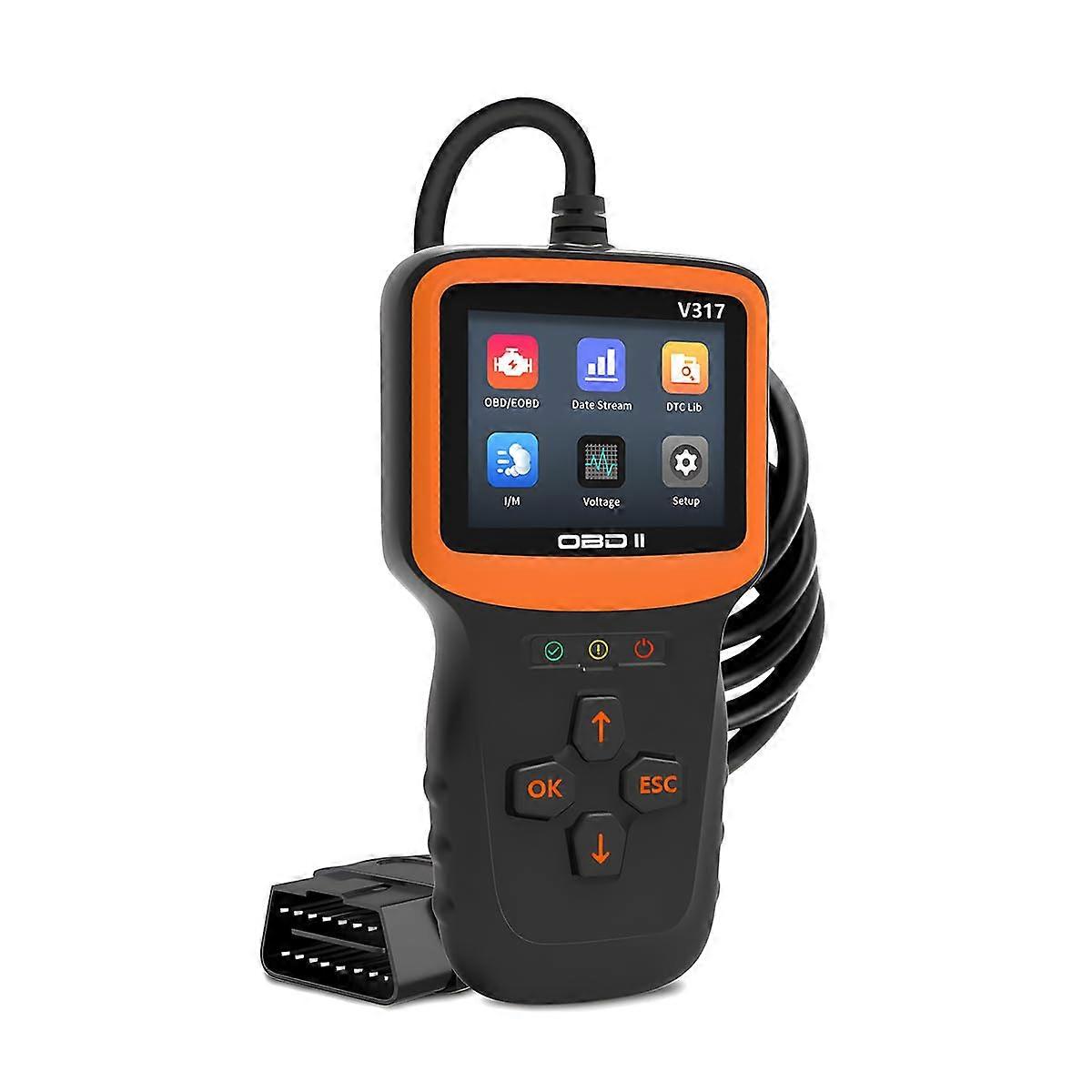 OBD2 Scanner Diagnostic Tool for OBDII Vehicles, Live Data Engine Fault Code Reader, Battery Tester, I/M Readiness Reset