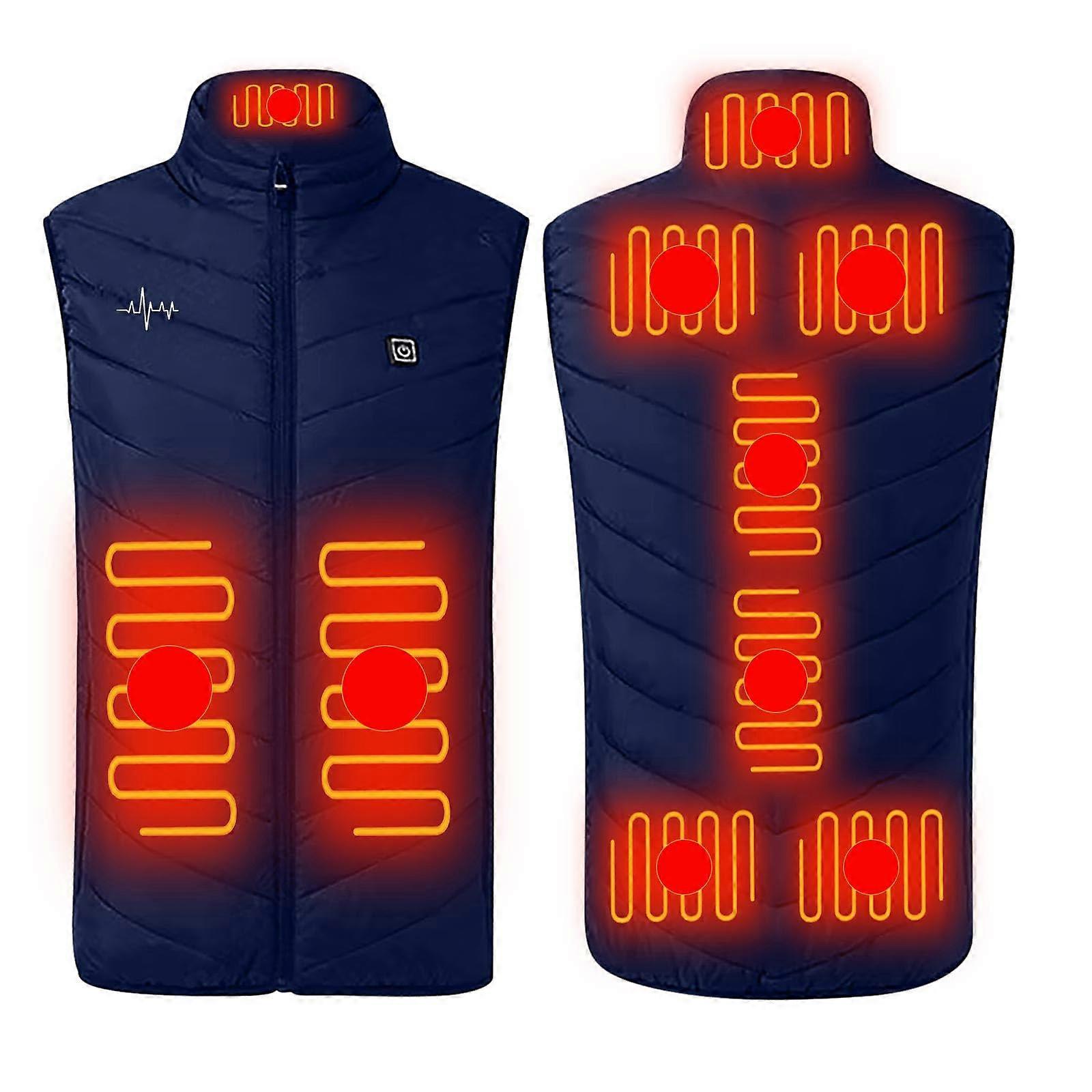 Heated Vest Men Women USB Heated Waistcoat with 9 Heating Zones and 3 Adjustable Temperatures for All-Day Warmth